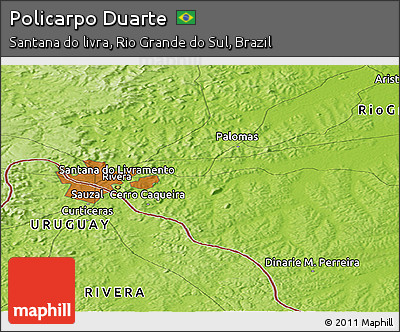 Physical Panoramic Map of Policarpo Duarte