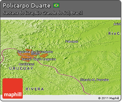 Physical Panoramic Map of Policarpo Duarte