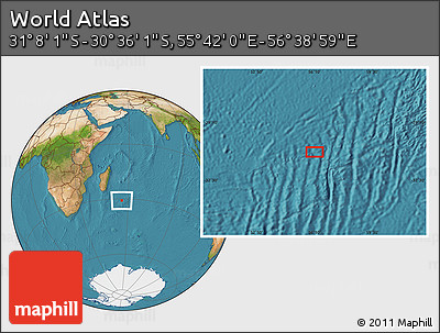 Satellite Location Map of the Area around 30° 52' 1" S, 56° 10' 29" E