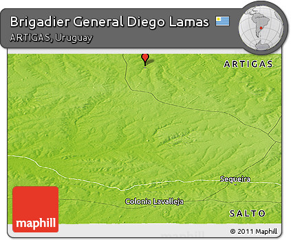 Physical Panoramic Map of Brigadier General Diego Lamas