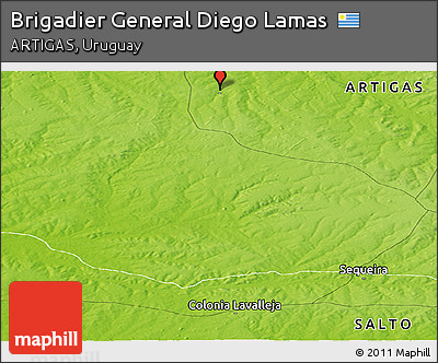 Physical Panoramic Map of Brigadier General Diego Lamas
