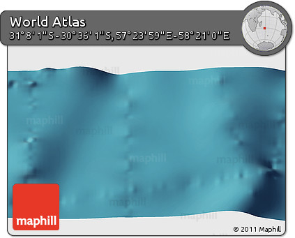Satellite 3D Map of the Area around 30° 52' 1" S, 57° 52' 30" E