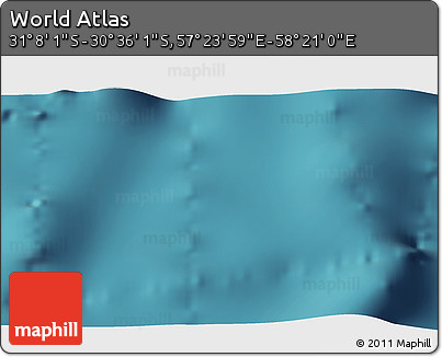 Satellite 3D Map of the Area around 30° 52' 1" S, 57° 52' 30" E