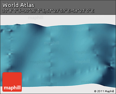 Satellite 3D Map of the Area around 30° 52' 1" S, 57° 52' 30" E