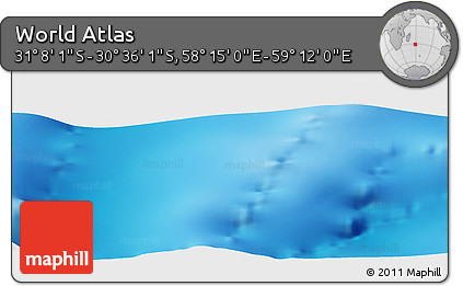 Physical Panoramic Map of the Area around 30° 52' 1" S, 58° 43' 30" E