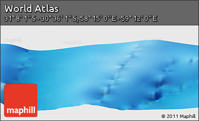 Physical Panoramic Map of the Area around 30° 52' 1" S, 58° 43' 30" E