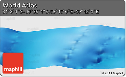Physical Panoramic Map of the Area around 30° 52' 1" S, 58° 43' 30" E