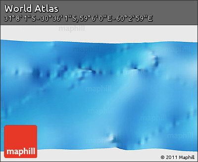 Physical 3D Map of the Area around 30° 52' 1" S, 59° 34' 30" E
