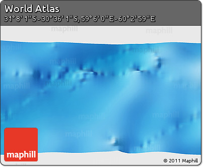 Physical 3D Map of the Area around 30° 52' 1" S, 59° 34' 30" E