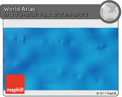Physical 3D Map of the Area around 30° 52' 1" S, 5° 10' 30" E