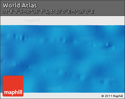 Physical 3D Map of the Area around 30° 52' 1" S, 5° 10' 30" E