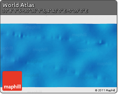 Physical 3D Map of the Area around 30° 52' 1" S, 5° 10' 30" E