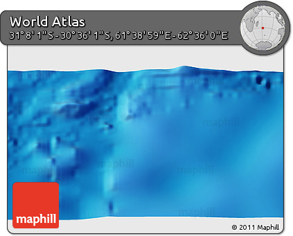 Physical 3D Map of the Area around 30° 52' 1" S, 62° 7' 30" E