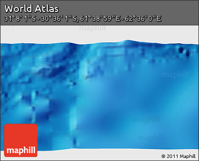 Physical 3D Map of the Area around 30° 52' 1" S, 62° 7' 30" E