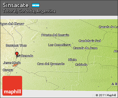 Physical Panoramic Map of Sinsacate