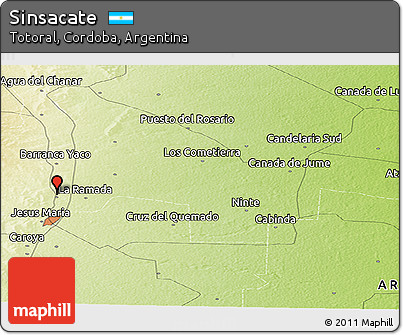 Physical Panoramic Map of Sinsacate