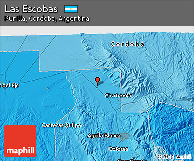 Political 3D Map of Las Escobas