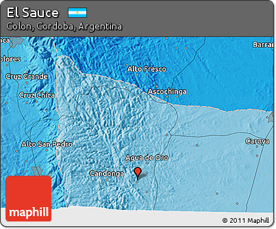 Political 3D Map of El Sauce