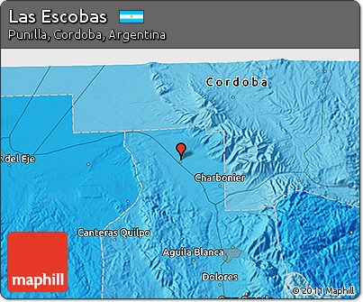 Political 3D Map of Las Escobas