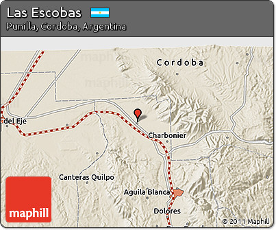 Shaded Relief 3D Map of Las Escobas