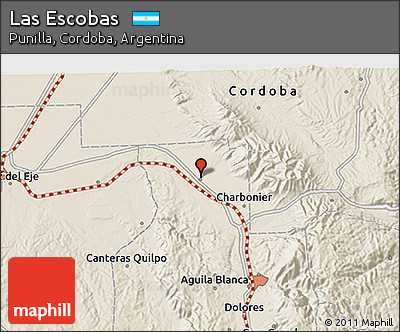 Shaded Relief 3D Map of Las Escobas