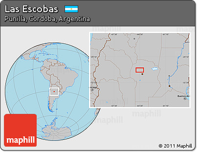 Gray Location Map of Las Escobas