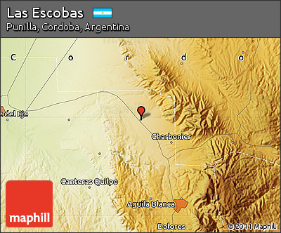 Physical Map of Las Escobas