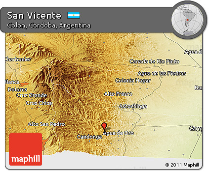 Physical Panoramic Map of San Vicente