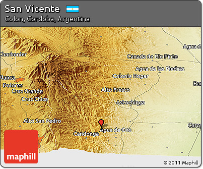 Physical Panoramic Map of San Vicente