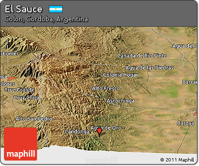 Satellite Panoramic Map of El Sauce