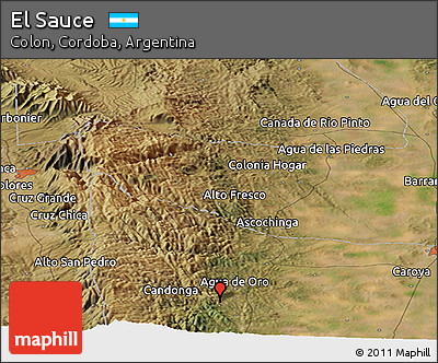 Satellite Panoramic Map of El Sauce