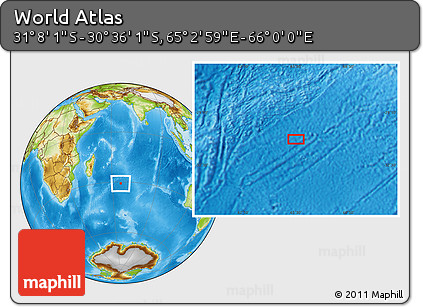 Physical Location Map of the Area around 30° 52' 1" S, 65° 31' 30" E