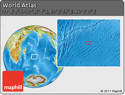 Physical Location Map of the Area around 30° 52' 1" S, 65° 31' 30" E