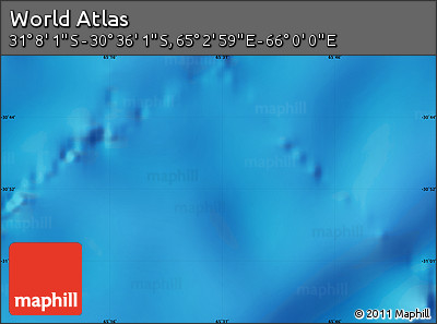 Physical Map of the Area around 30° 52' 1" S, 65° 31' 30" E