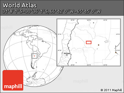 Blank Location Map of the Area around 30° 52' 1" S, 66° 13' 29" W