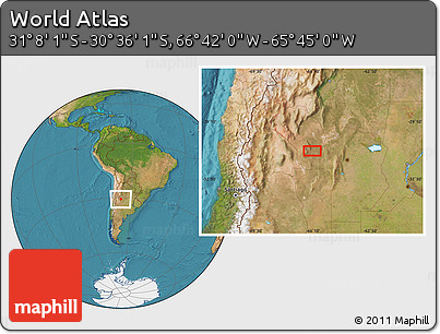 Satellite Location Map of the Area around 30° 52' 1" S, 66° 13' 29" W