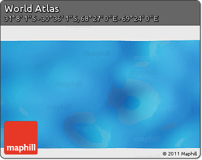 Physical 3D Map of the Area around 30° 52' 1" S, 68° 55' 30" E