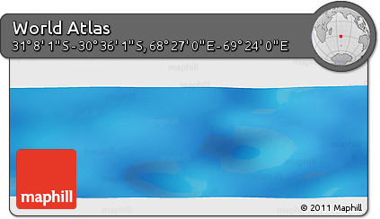 Physical Panoramic Map of the Area around 30° 52' 1" S, 68° 55' 30" E