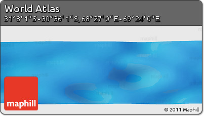 Physical Panoramic Map of the Area around 30° 52' 1" S, 68° 55' 30" E