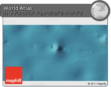 Satellite 3D Map of the Area around 30° 52' 1" S, 6° 1' 30" E