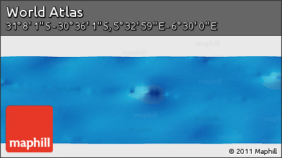 Physical Panoramic Map of the Area around 30° 52' 1" S, 6° 1' 30" E