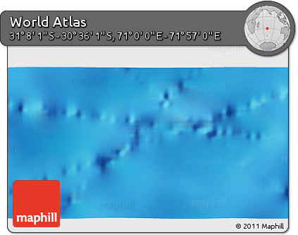 Physical 3D Map of the Area around 30° 52' 1" S, 71° 28' 29" E