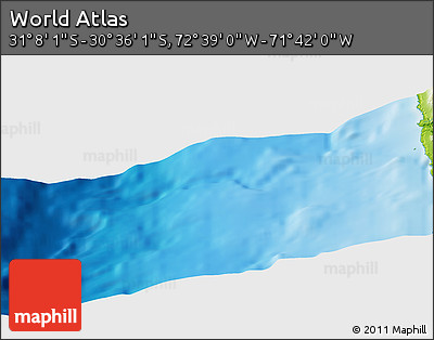 Physical Panoramic Map of the Area around 30° 52' 1" S, 72° 10' 30" W