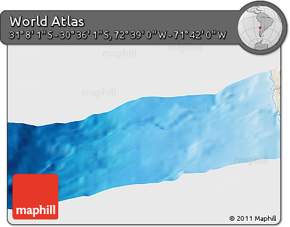 Shaded Relief Panoramic Map of the Area around 30° 52' 1" S, 72° 10' 30" W