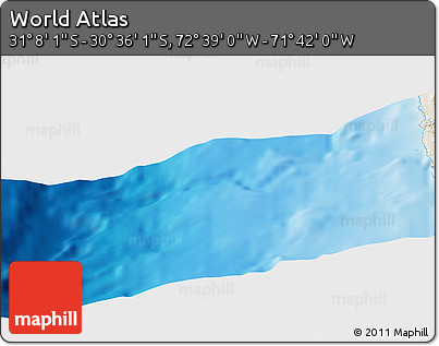 Shaded Relief Panoramic Map of the Area around 30° 52' 1" S, 72° 10' 30" W