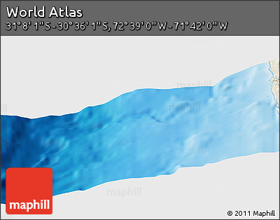 Shaded Relief Panoramic Map of the Area around 30° 52' 1" S, 72° 10' 30" W
