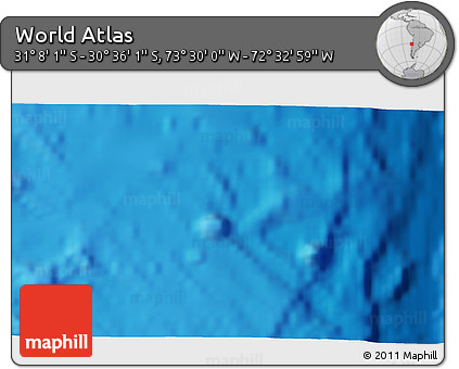 Physical 3D Map of the Area around 30° 52' 1" S, 73° 1' 30" W