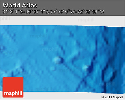 Physical 3D Map of the Area around 30° 52' 1" S, 73° 1' 30" W