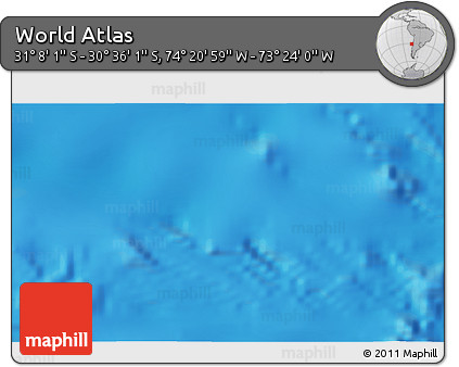 Physical 3D Map of the Area around 30° 52' 1" S, 73° 52' 30" W
