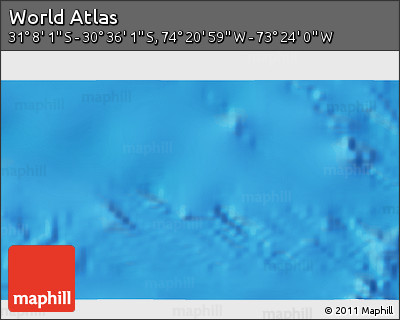 Physical 3D Map of the Area around 30° 52' 1" S, 73° 52' 30" W